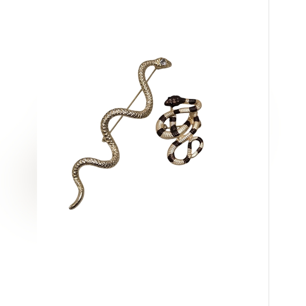 Set Of Two Snake Serpent Pins